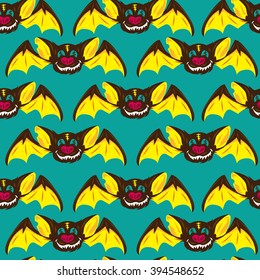 Halloween seamless pattern with funny bats.