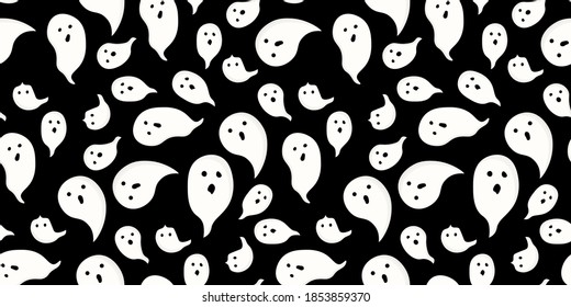 Halloween seamless pattern. the ghost is cute. Vector illustration