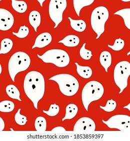 Halloween seamless pattern. the ghost is cute. Vector illustration