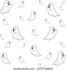 Halloween seamless pattern. Halloween seamless Ghost pattern. Seamless Halloween Pattern with ghost. Scary and funny vector pattern. Happy Halloween October 31st, Jack-O-Lantern.