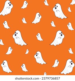 Halloween seamless pattern. Halloween seamless Ghost pattern. Seamless Halloween Pattern with ghost. Scary and funny vector pattern. Happy Halloween October 31st, Jack-O-Lantern.