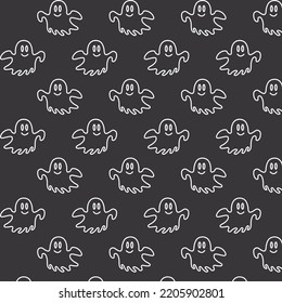 Halloween seamless pattern ghost vector background