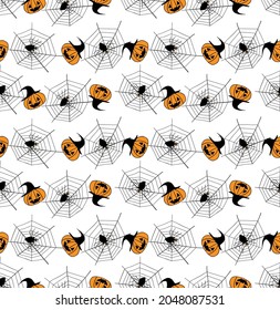 Halloween seamless pattern. Ghost wallpaper. Halloween festival background. Vector.
