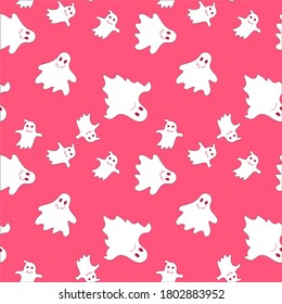 Halloween seamless pattern with ghosts. Can be used for wallpaper, web page background, surface pattern.