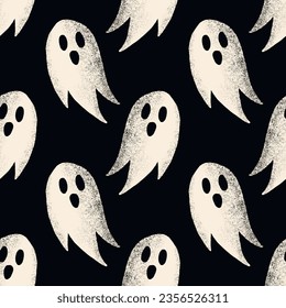 Halloween seamless pattern with ghosts.Halloween background