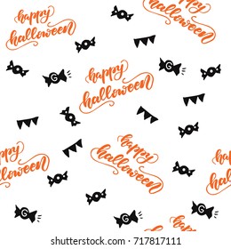 Halloween seamless pattern for gift paper, fabric, wallpapers. Vector illustration.