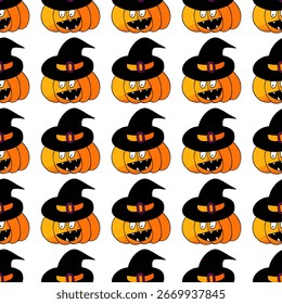Patrón sin fisuras de Halloween en estilo de dibujo a mano