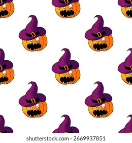 Patrón sin fisuras de Halloween en estilo de dibujo a mano