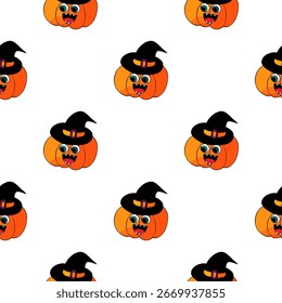 Patrón sin fisuras de Halloween en estilo de dibujo a mano