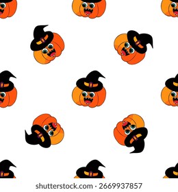Patrón sin fisuras de Halloween en estilo de dibujo a mano