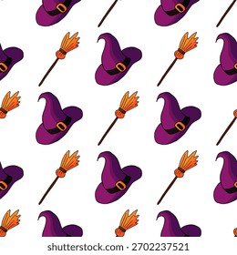 Halloween seamless pattern in hand draw style