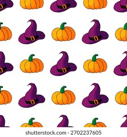 Patrón sin fisuras de Halloween en estilo de dibujo a mano