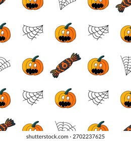 Halloween nahtlose Muster in Handzeichnung Stil