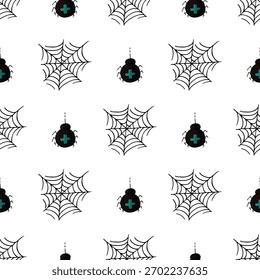 Patrón sin fisuras de Halloween en estilo de dibujo a mano