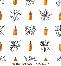 Halloween seamless pattern in hand draw style