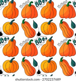 Patrón sin fisuras de Halloween en estilo de dibujo a mano