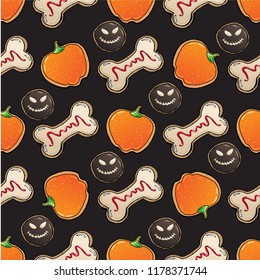 Halloween seamless pattern with hand drawing element 1