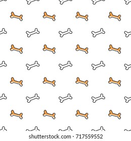 halloween seamless pattern with hand drawn bones