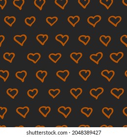 Halloween seamless pattern with heart. Pattern for design paper, textile.