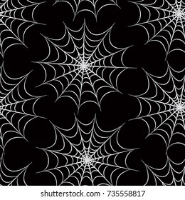 Halloween seamless pattern. Holiday background with web