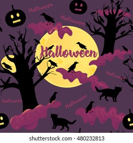 Halloween seamless pattern. Horror background