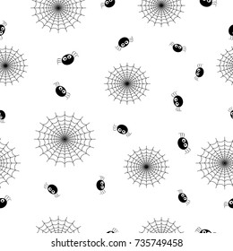 Halloween seamless pattern. icons of cartoon Design elements for halloween party poster. Objects isolated on a background.
