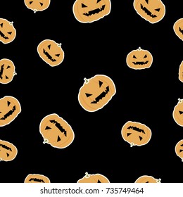 Halloween seamless pattern. icons of cartoon Design elements for halloween party poster. Objects isolated on a background.