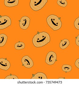 Halloween seamless pattern. icons of cartoon Design elements for halloween party poster. Objects isolated on a background.