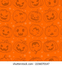 halloween seamless pattern. Jack-o-lantern background.Vector illustration