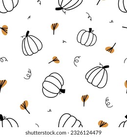 Halloween seamless pattern. Modern design for clothes, fabric, paper, cover, interior decor. Vector texture. EPS 10