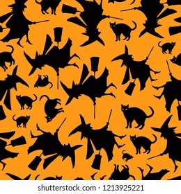 Halloween Seamless Pattern Orange Black