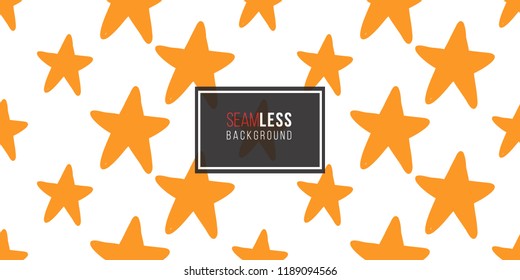Halloween seamless pattern with orange star. Cute vector background for decoration halloween cadrs, package paper, flyer. 