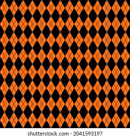 Halloween seamless pattern orange-black background. design for pillow, print, fashion, clothing, fabric, gift wrap. vector.