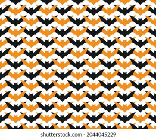 Halloween seamless pattern orange-black background. design for pillow, print, fashion, clothing, fabric, gift wrap. vector.