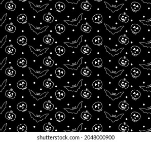 Halloween seamless pattern orange-black background. design for pillow, print, fashion, clothing, fabric, gift wrap. vector.