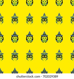 Halloween seamless pattern with owls