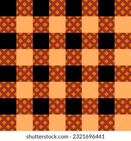 Halloween seamless pattern. Seamless plaid fabric.