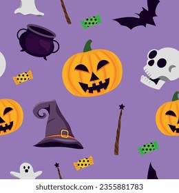 Halloween Seamless Pattern. halloween print, infinite, borderless