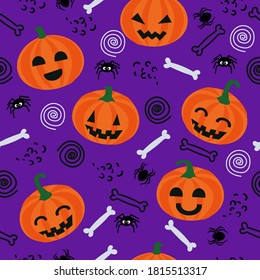 patrón ininterrumpido de halloween para impresión en papel envolvente, tazas de papel, caja de regalo y decoración de fiestas