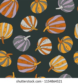 Halloween seamless pattern with pumpkin.