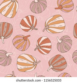 Halloween seamless pattern with pumpkin.