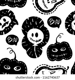Halloween seamless pattern with pumpkin.