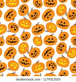 Halloween seamless pattern with Halloween pumpkin.
