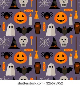 Halloween seamless pattern with pumpkin