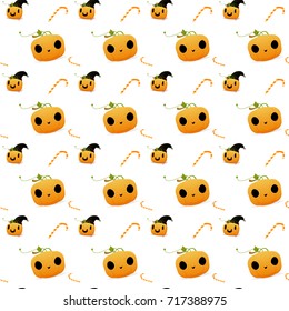 Halloween seamless pattern with pumpkin