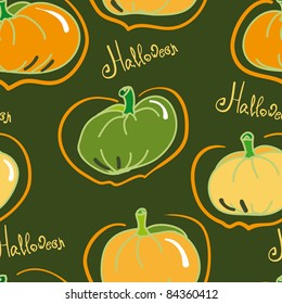 halloween seamless pattern with pumpkin