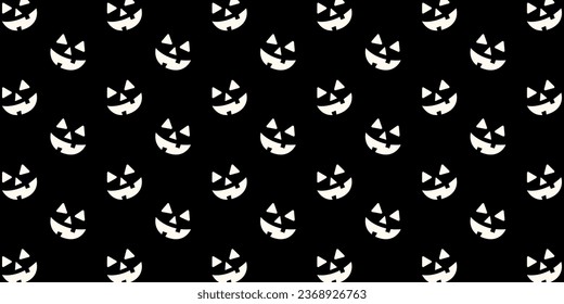 Halloween seamless pattern with pumpkin face. Spooky Halloween pattern print. Vector Illustration.