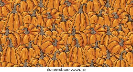 Halloween seamless pattern with pumpkin for happy halloween or october party