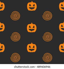 Halloween Seamless Pattern with Pumpkin for Party Decorations, Wallpapers, Fabrics and Packaging