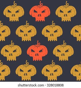 Halloween seamless pattern with pumpkin. Vector Illustration.